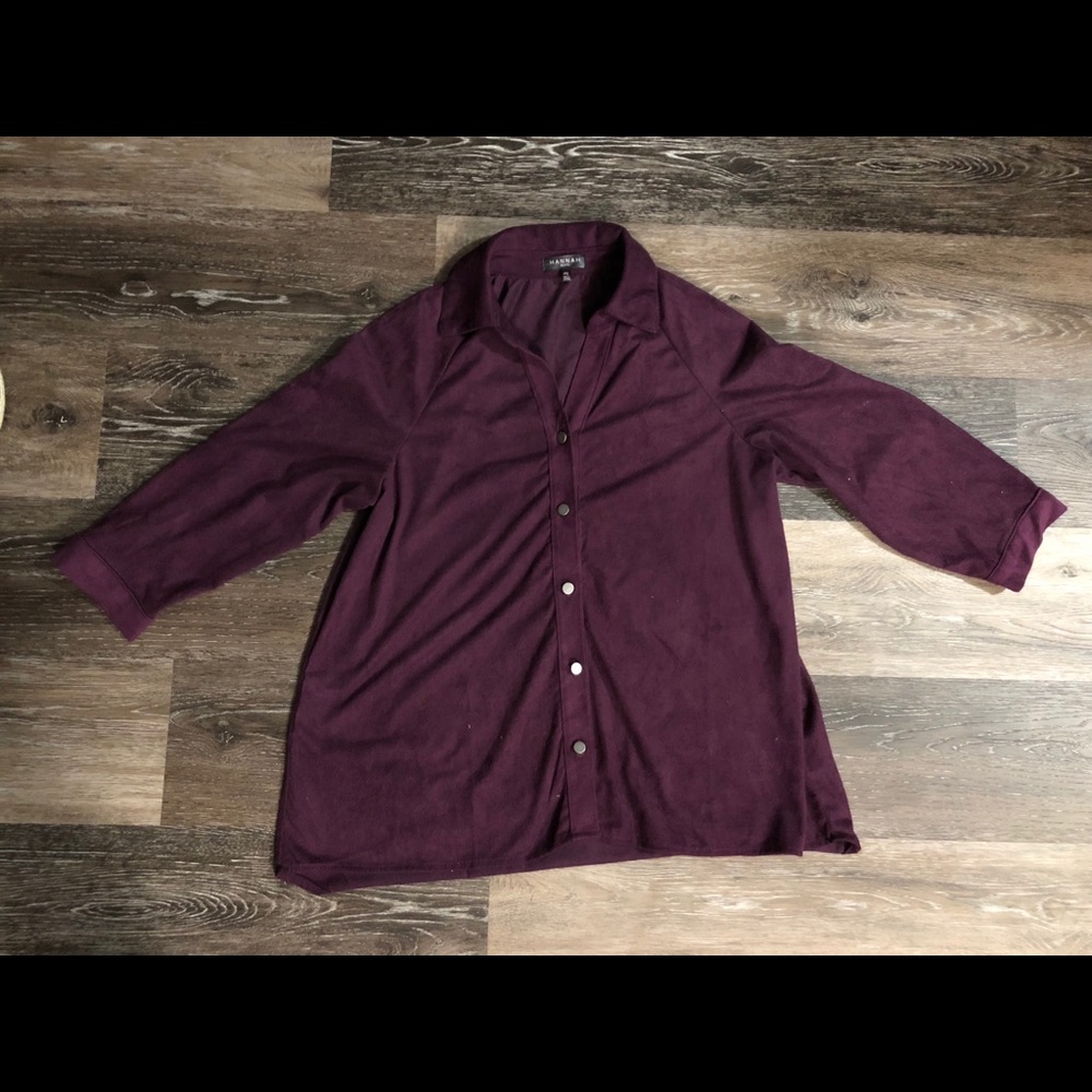 ❌SOLD❌ Purple Velvet button up
